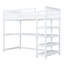 Lit mezzanine avec tablettes de rangement et bureau sous le lit-697814388-697814391