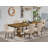 7-piece Modern Dining Set consists of a Wooden Table and 6 Linen Fabric Modern Dining Chairs with Button Tufted Back - (Finish Option).-625683669-625683689
