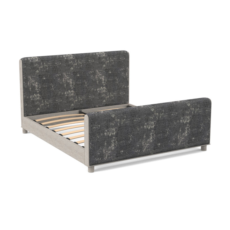 Rollo Solid Wood Bed, Filigree Ivory 100% Polyester, Bisque