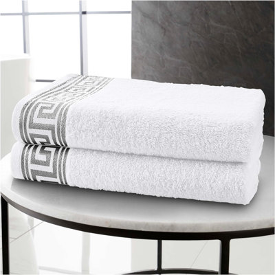 Egyptian Cotton Bathroom Towels, Super Soft, Quick Dry & Ultra Absorbent Hand Towel, Bath Towel & Sheets in Greek Design