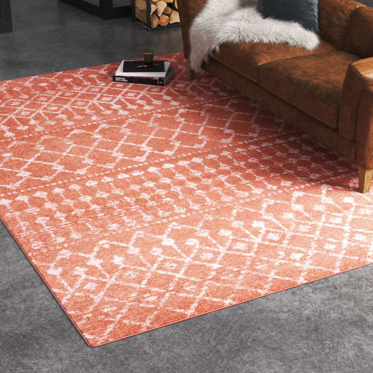 Tapis orange / blanc Althelia