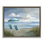 "Seagulls over Calm Beach", art mural encadré flottant doré par Nan