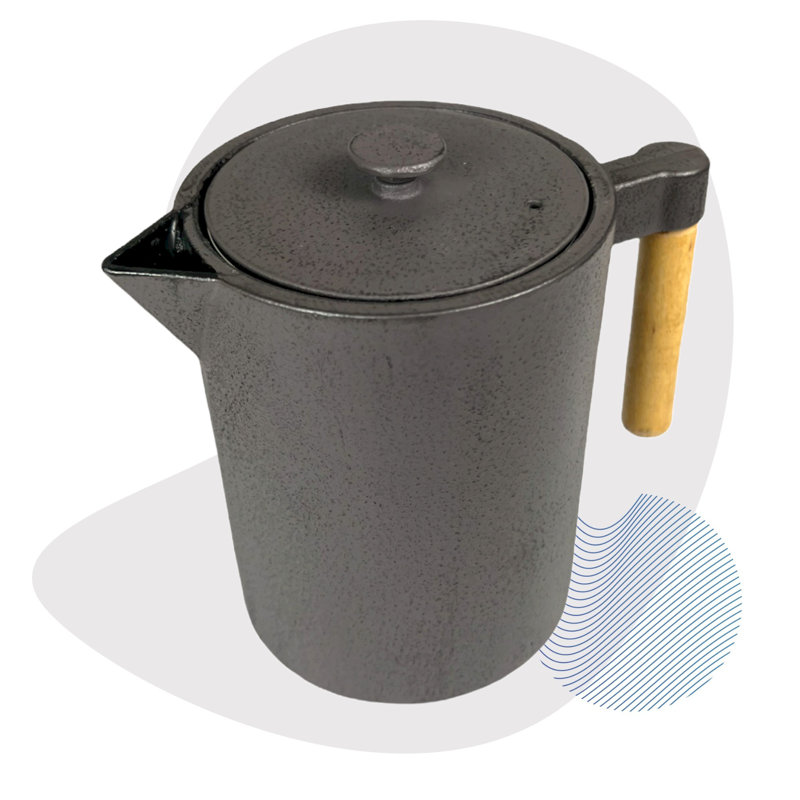 Ebern Designs Brokaw 1.2ml Solid Colour Teapot, Grey