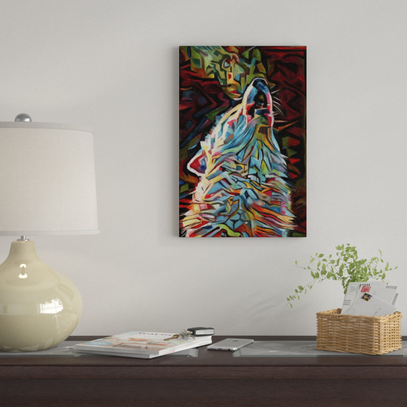 « rêve loup », reproduction d’impression sur toile, H 12 po x l 8 po x P 0,75 po, Toile tendue, Pas de tapis