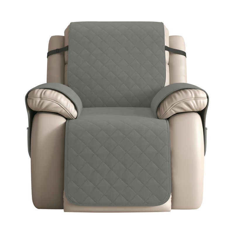 Housse matelassée et réversible pour fauteuil inclinable, Gris clair, Petit: H 91 po x l 25 po x P 22 po