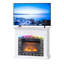 Console média 43 po pour foyer blanc, à manteau simple, compatible avec un insert électrique de 1400 W de 18 po et des flammes de 6 couleurs, parfait pour le décor du salon