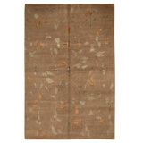 Hand Knotted Wool Area Rug in Brown
