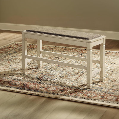 Bolanburg Double Upholstered Bench, Counter Height, Whitewash