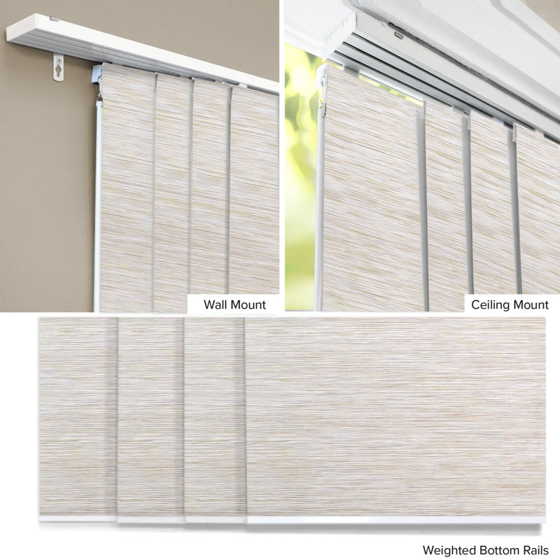 Adjustable Panel Track Blinds, Light Filtering, Beige