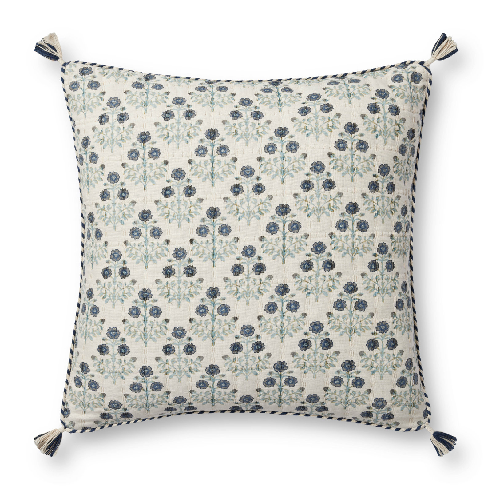 Tassels 100% Cotton Throw Pillow, Pillow Cover Only - No Insert