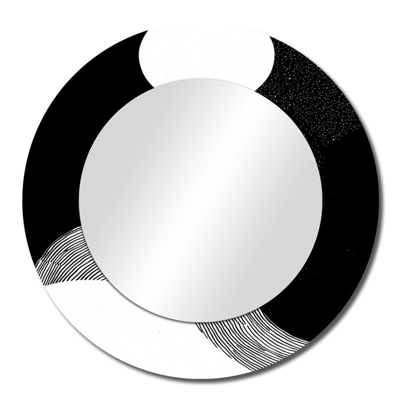 Balance Of Dark Force Harmony I - Geometric Decorative Mirror Wall Art - Printed On Metal, 23" x 23"
