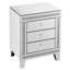 Armoire à miroir argentée 3 portes (54,6 x 40,1 x 68 cm) - Moderne et pratique pour chambre, salon, couloir. 21,5 x 15,8 x 26,8 pouces. Rangement multifonctionnel pour chambre.