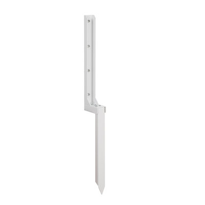 Heavy Duty Fence Post Repair Kit – 1-Pack 11-Gauge Steel Ground Stake for Quick Fix of Leaning or Broken Wood Posts – Wrinkled White