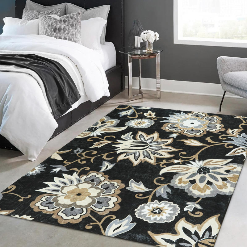Tapis lavable à la machine avec envers antidérapant Tawann, Rectangle 5 pi x 7 pi