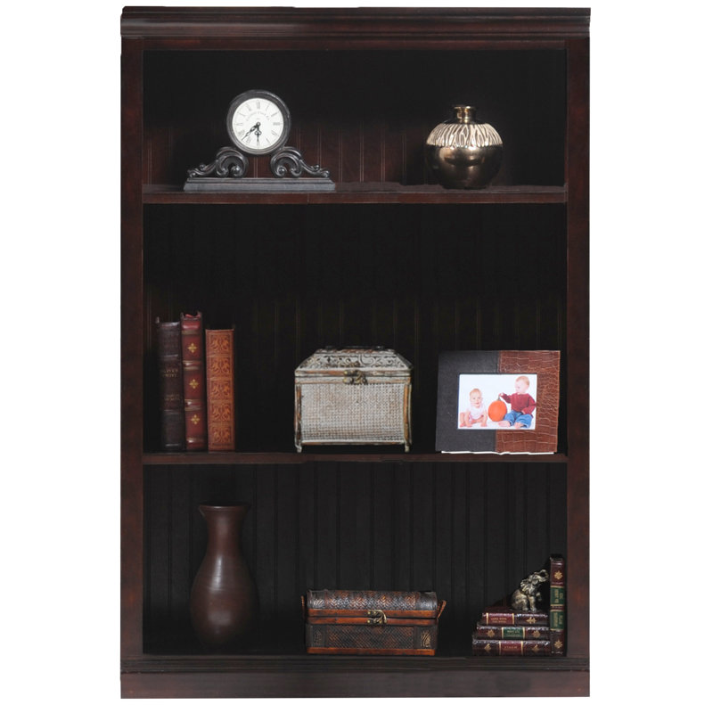 Bibliothèque standard en bois massif H 36 "x l 32" Sherita, Gris, (3 tablettes) H 60 po x l 32 po x P 11 po