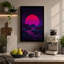 Sunset Beyond Mountains Retro - Wrapped Canvas-131761330-131761338