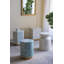 Tabouret d'appoint rond en bois blanc Capiz