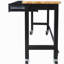 Bureau de 60 pouces avec rangement de tiroir, bureau en bois de bambou robuste avec roulettes, convient au garage