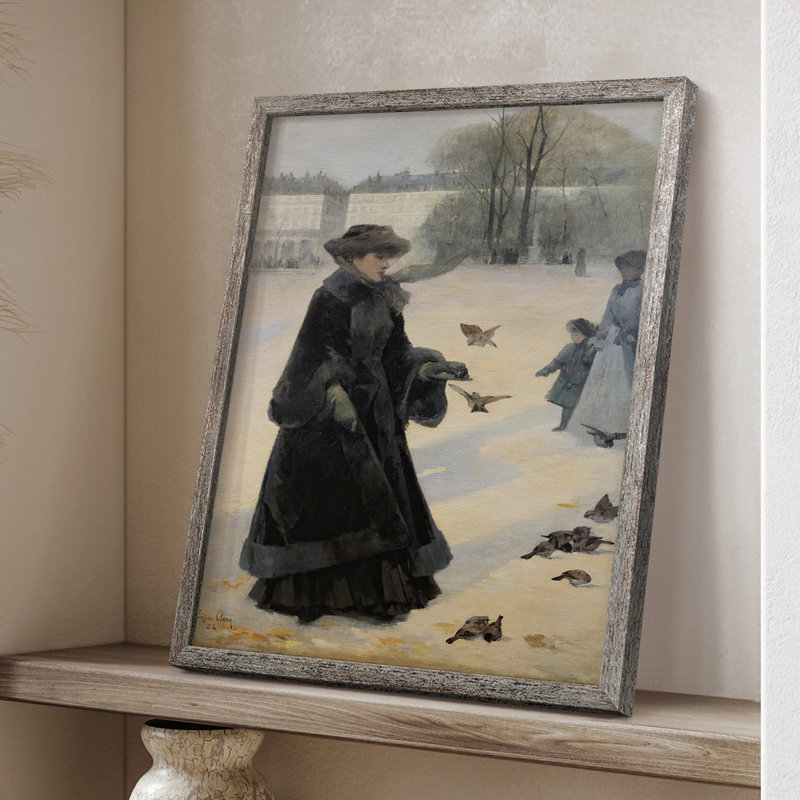«Vintage Portrait Print», reproduction encadrée en C - bois massif