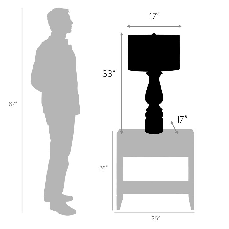 Lampe de table Aolanis, Marron foncé