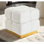 Tabouret de rangement carré de style contemporain avec finition beige et capitonnage