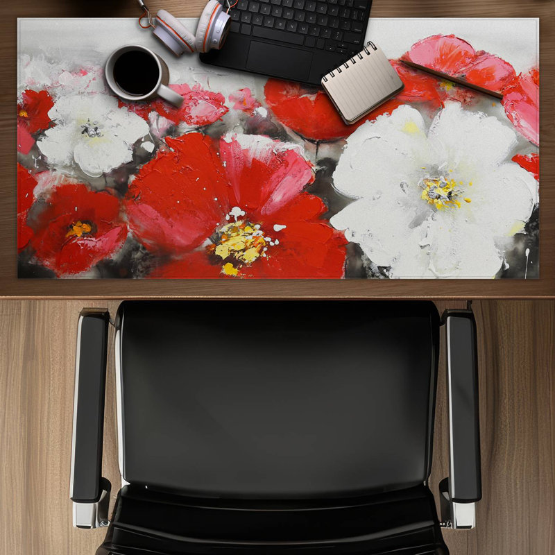flowers field - 15.75"x31.50" Desk mat