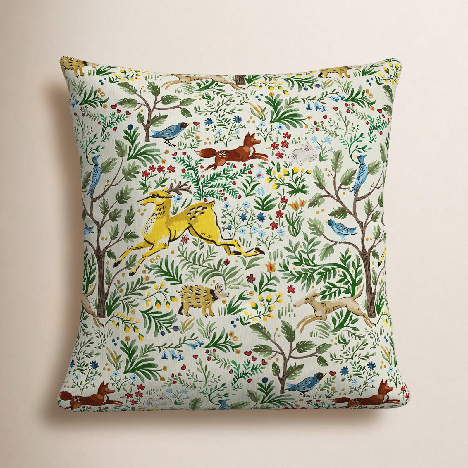 Foxe Throw Pillow, 18" x 18", Frolic Citrus