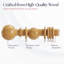 Wooden Curtain Pole Set 28mm – Solid Wood Curtain Rod for Eyelet & Ring Top Curtains – Window Curtain Rail with Brackets, Finials & Rings – 120cm, 150cm, 180cm, 240cm, 300cm-506180955-506180952