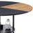 5 Piece Industrial Modern Round Dining Set with 2-Tier Storage, 47.3" Wood with Black Splicing Table -332765859-303254134