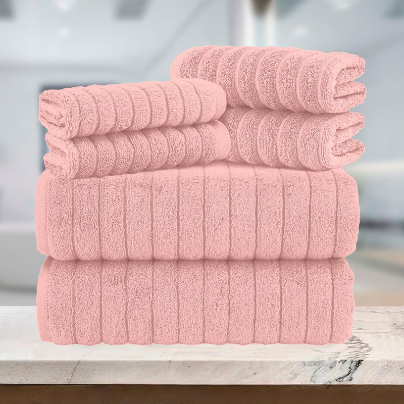 Ensemble de 6 serviettes de bain en velours côtelé de luxe Elegant Comfort, Poussière