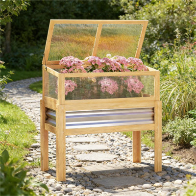 Boîte à fleurs surélevée avec jardin surélevé