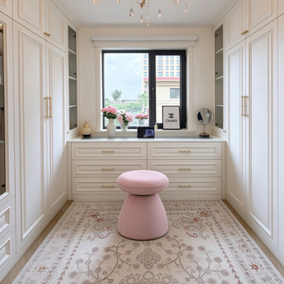 Tabouret design haut de gamme, pivotant à 360°, multifonctionnel (banc de salon et tabouret de coiffeuse), mobilier de luxe pour résidences haut de gamme.