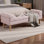Banc de bout de lit capitonné, grand repose-pieds rembourré, repose-pieds avec pieds, tabouret avec accoudoirs roulés, banc en tissu rembourré, banc d'intérieur pour chambre à coucher, salon, entrée