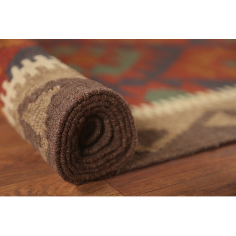 Tapis géométrique à motif oriental kilim 5 x 8