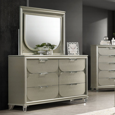 Commode contemporaine en acrylique à 1 poignée à 6 tiroirs