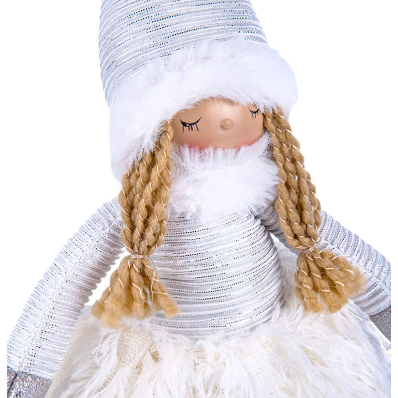 Natorian Decorative Doll,  Silver, Beige, White