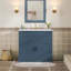Meuble-lavabo de 36 pouces avec lavabo en céramique, 2 grandes portes à fermeture douce et cadre en bois pour un rangement élégant-1167773607