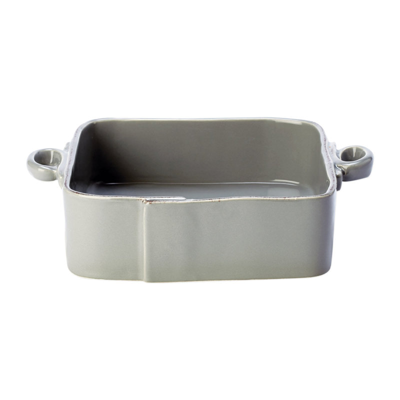 VIETRI Lastra Square Stoneware Baker Bakeware, Gray