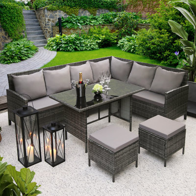 Abdulrehman Rattan Wicker 8 - Person Seating Group with Cushions