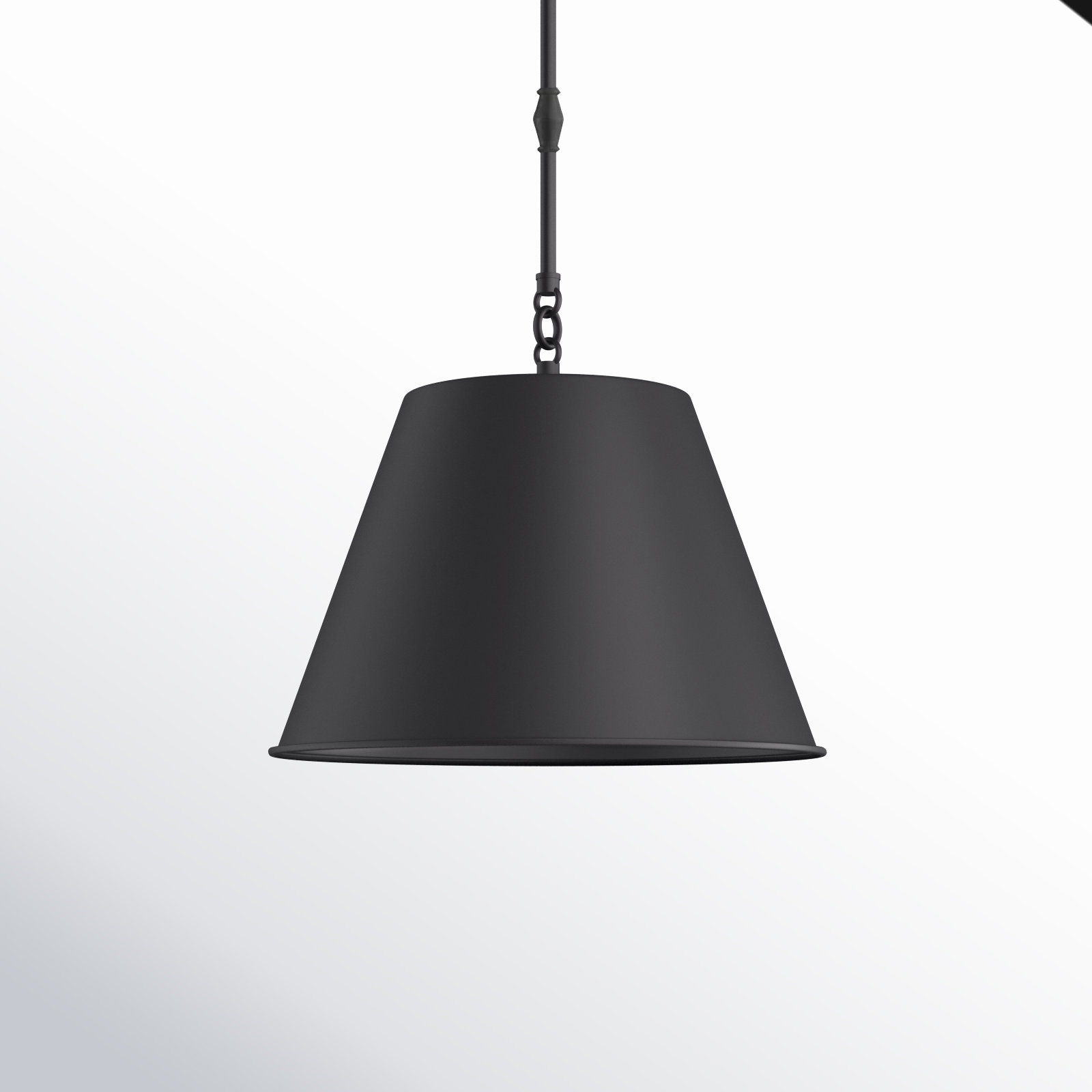 Presley Dimmable Single Light Pendant, 8.5" H x 12" W x 12" D, Matte Black