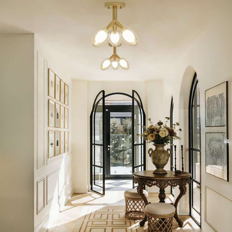 11.8-inch 3-light Ceiling Light With Double-paned Glass