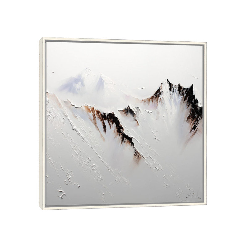 Crowned In Snow, Distressed White Floater Framed Canvas, 37" H x 37" W x 1.5" D