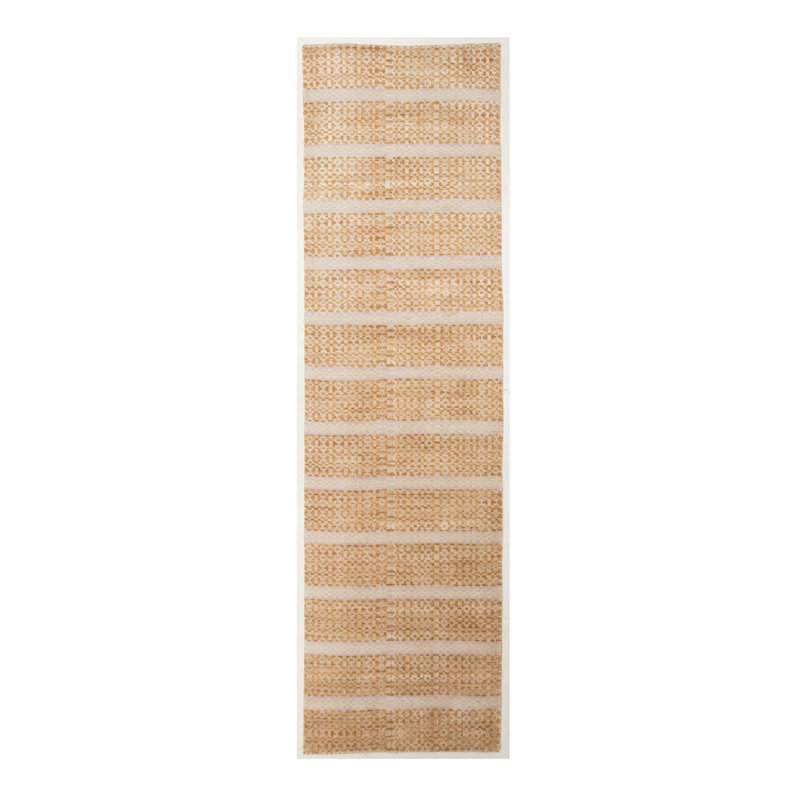Hand Loomed Striped Area Rug in Gold