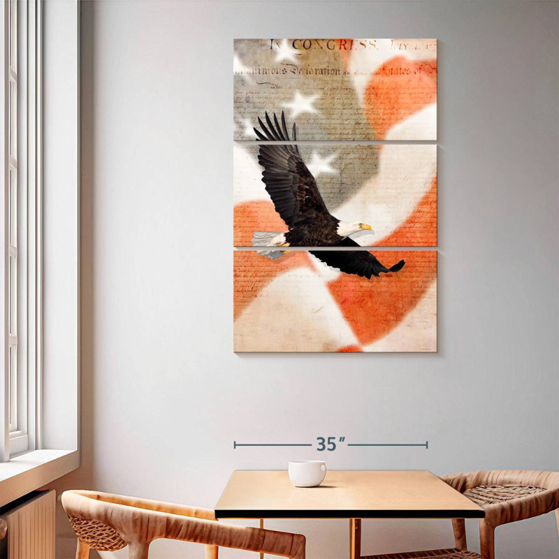 Brampt US Flag Bald Eagle, 65" H x 42" W