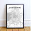 St. Petersburg City Map - No Frame Print-1826901411