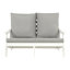 Causeuse avec coussin, canapé de jardin d'extérieur en grain de bois HiPS, blanc / gris