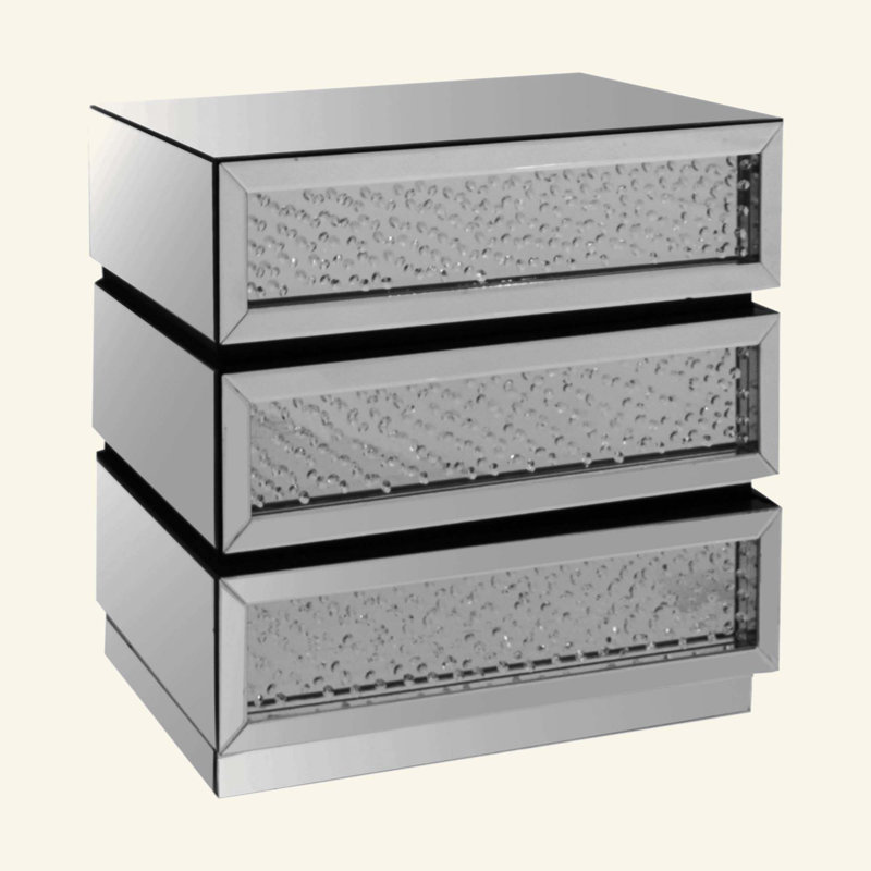 Console avec miroir et faux cristaux (assemblé)