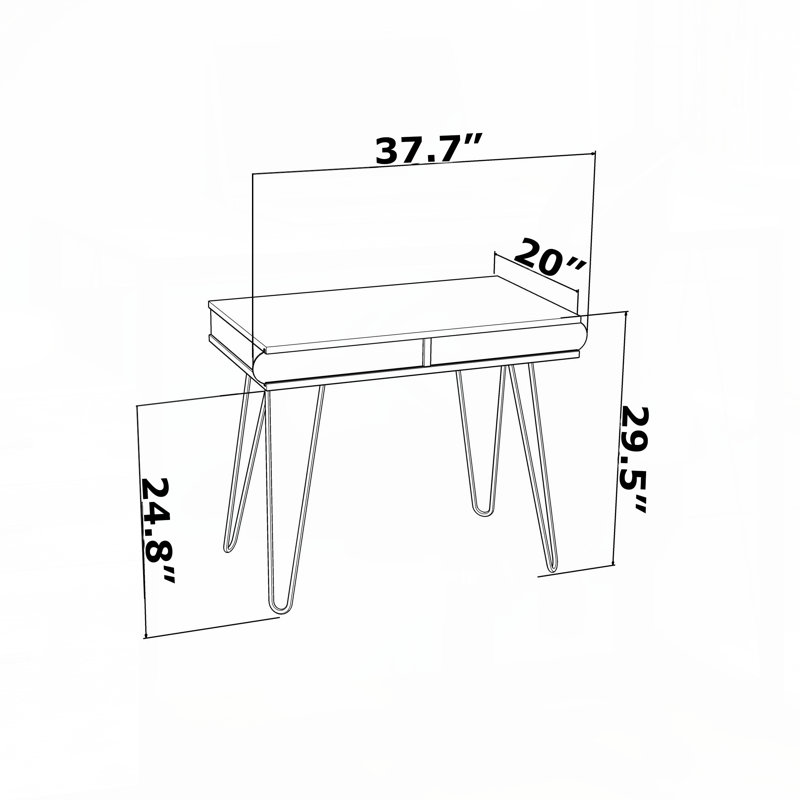 Bureau à 2 niveaux avec pieds en métal Lora