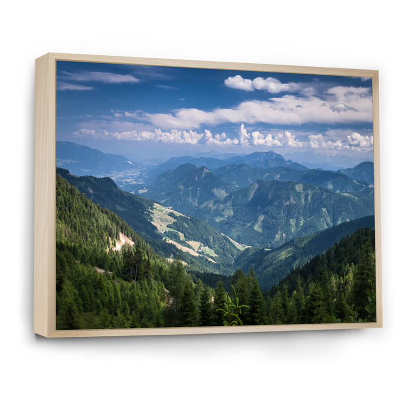«Mountains Landscape - Floater Frame», reproduction sur toile, H 24 po x l 36 po x P 1 po, Cadre naturel
