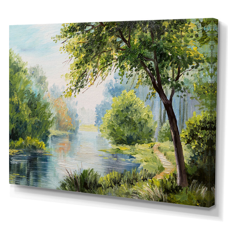 «Spring River Landscape», reproduction d'art sur toile, H 12 po x l 20 po x P 1 po, Toile tendue